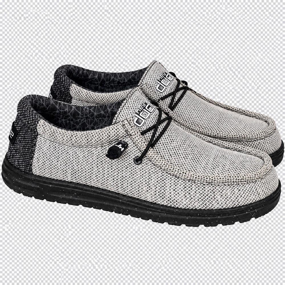 Hey Dude Wally Stretch Dark Web Men's Size 12 Gray Black Slip On Loafers Shoes
